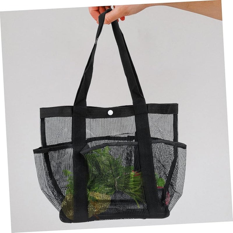 Large Capacity Mesh Beach Bag Multi Pocket Travel Toiletry Storage Lightweight Durable - Image 3